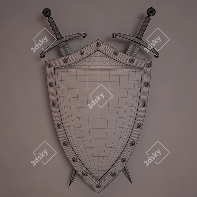 Knight's Guardian Sword and Shield 3D model image 2