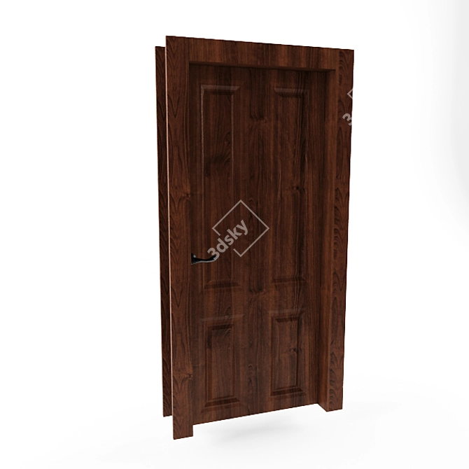 Elegant Wooden Doors 3D model image 1