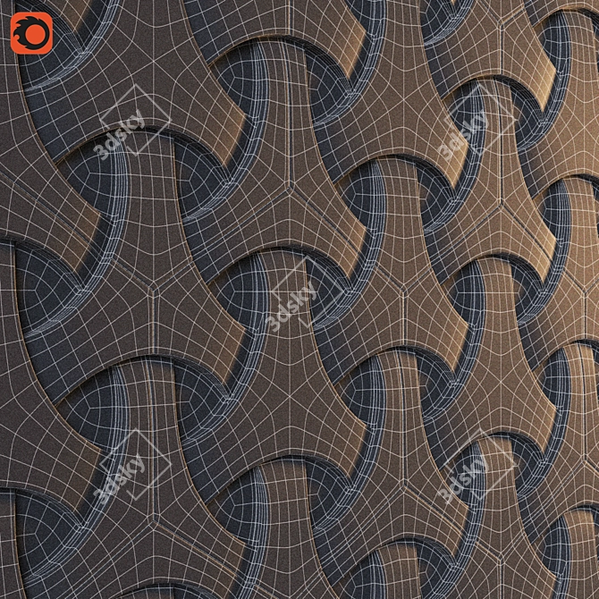 Japanese Weave Concrete Tile 3D model image 3