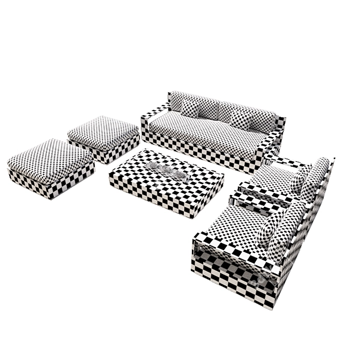 Modern Outdoor Furniture Set - RH Marbella Aluminum 3D model image 3