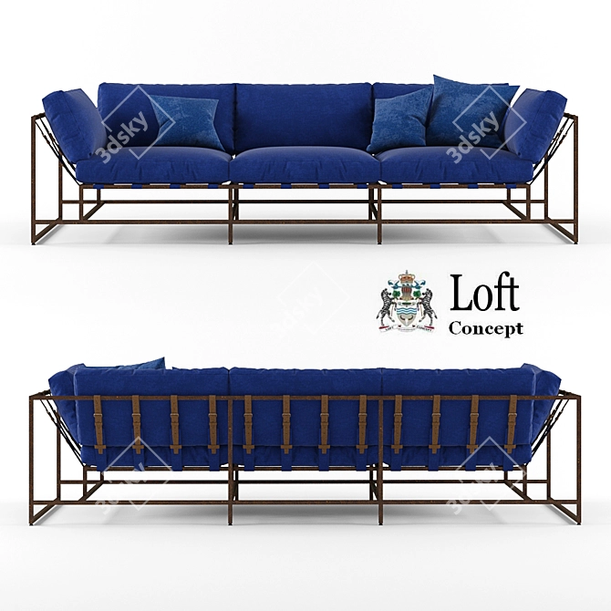 Modern Loft Sofa by Kenn X Miller 3D model image 1