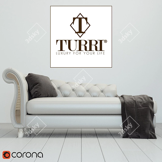 Elegant Turri Couture Couch 3D model image 1