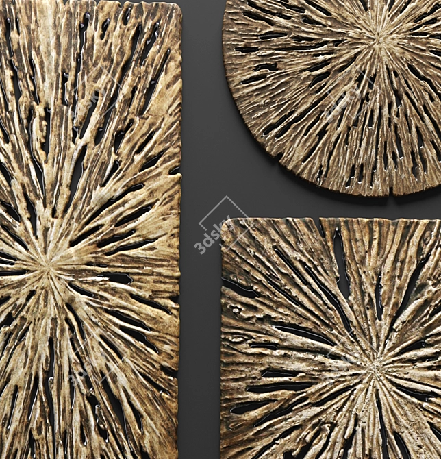 Rustic Decay Wood Wall Art 3D model image 2