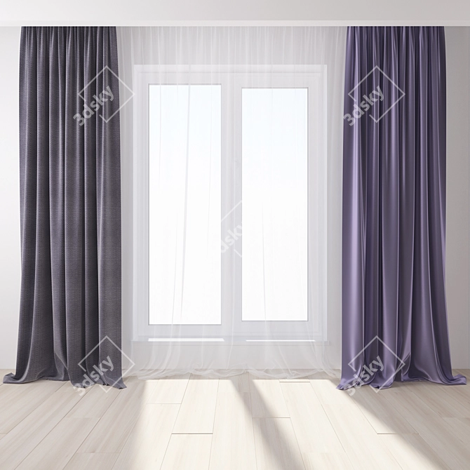 Modern Style Curtain 3D model image 1