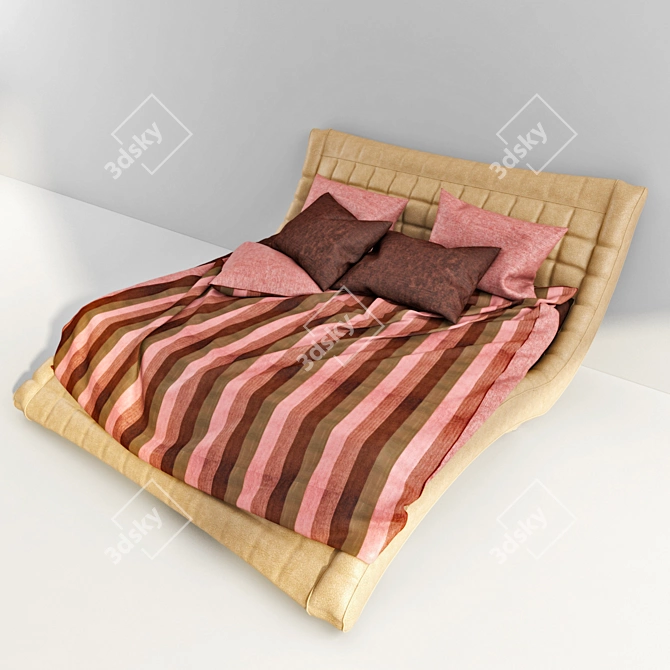 Elegant 4 Bed Set 3D model image 1