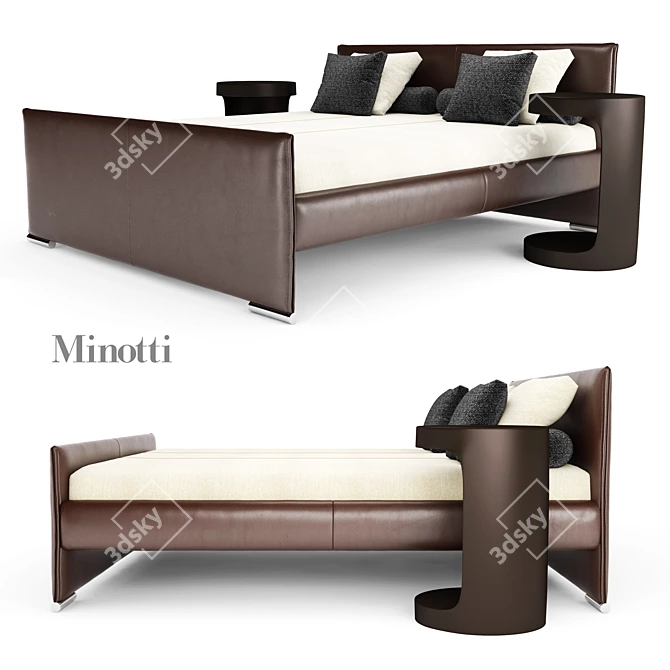 Elegant Venice Bed 3D model image 1