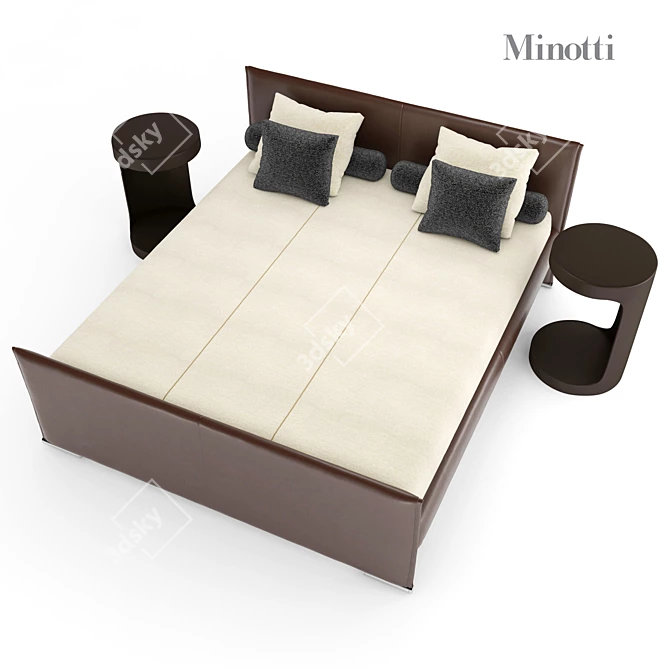 Elegant Venice Bed 3D model image 2