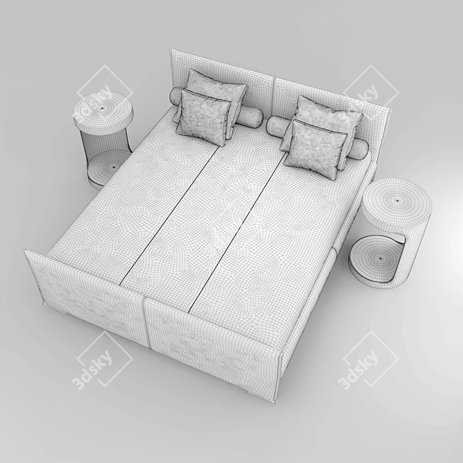 Elegant Venice Bed 3D model image 3