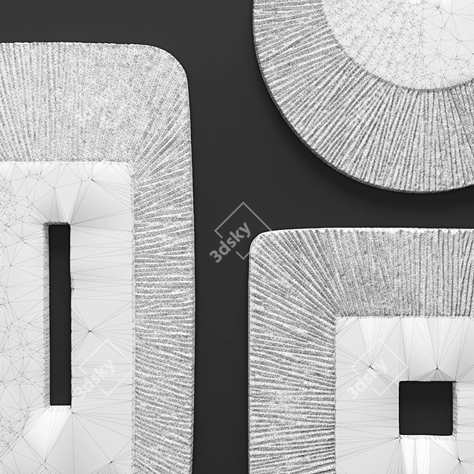 Elegant Ribbed Wall Art Set 3D model image 3