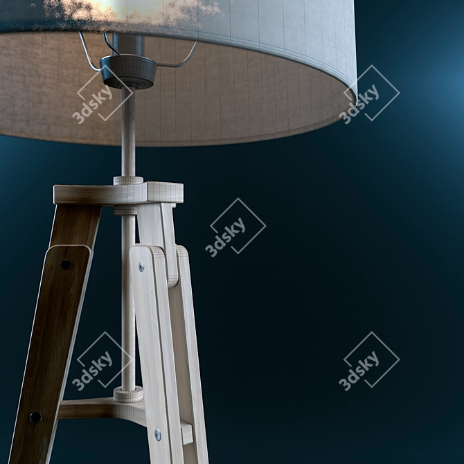 Wooden Telescope Floor Lamp | Height: 158cm 3D model image 3