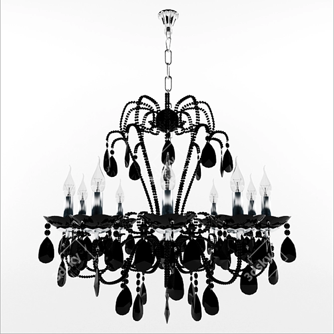 Iron Smoke Crystal Round Chandelier 3D model image 1