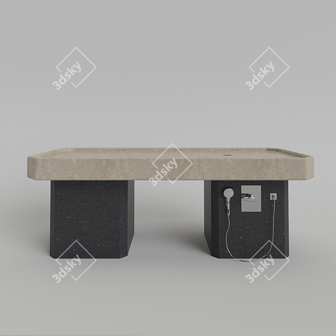 Marble Hammam Table for Luxury Spa 3D model image 1