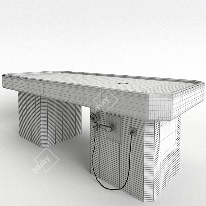 Marble Hammam Table for Luxury Spa 3D model image 3