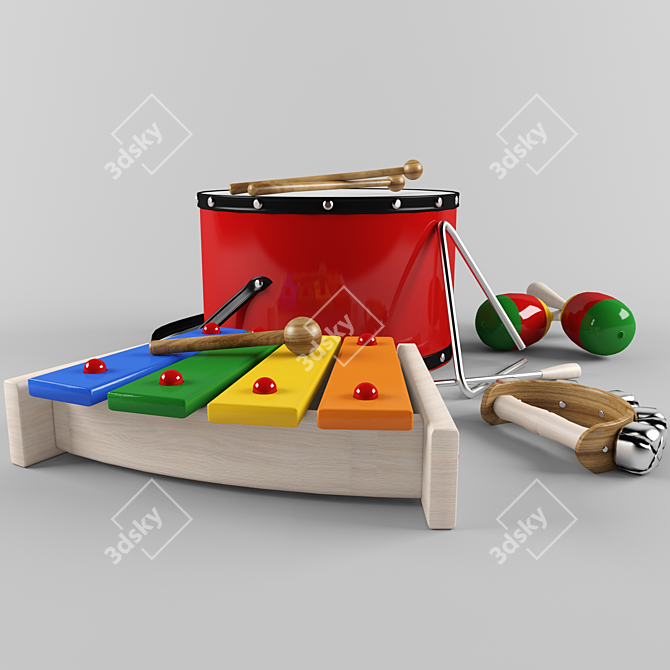 Melody Makers: Children's Musical Instrument Set 3D model image 1