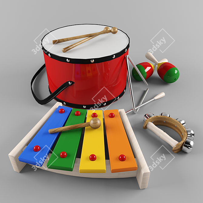 Melody Makers: Children's Musical Instrument Set 3D model image 2