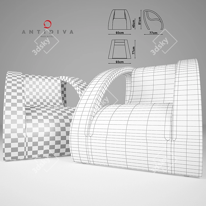 Antidiva Cut: Modern Armchair by Domenico De Palo 3D model image 3