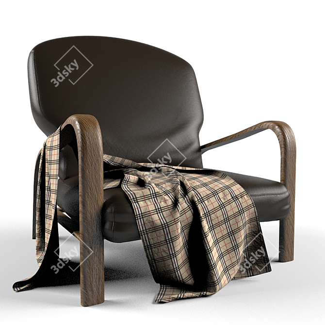 Elegant Armchair: 900x950, V-Ray, 3Ds Max 3D model image 1