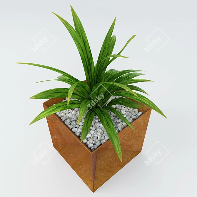 Origami Steel Planter - Outdoor Décor Masterpiece 3D model image 2