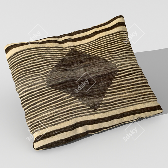 Tribal Kuba Fabric Sofa Pillow 3D model image 1