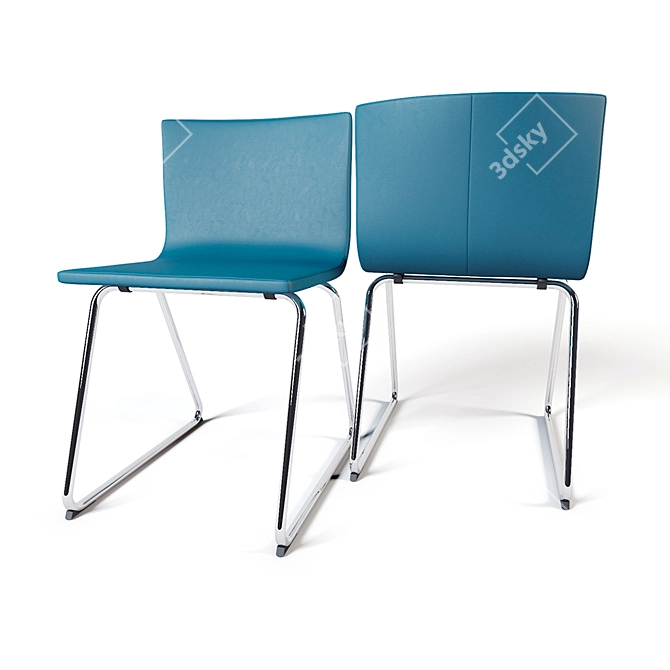 Modern Leather Bernhard Chair 3D model image 1