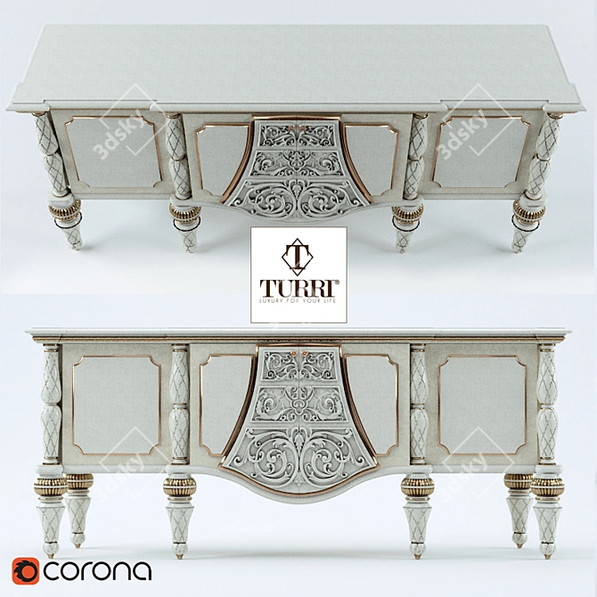 Elegant Turri Bovary Dresser 3D model image 1