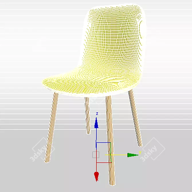 Sunny Yellow Chair 3D model image 3