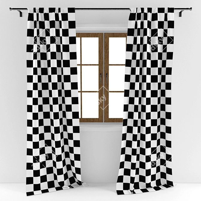 Window Curtains - Elegant and Versatile 3D model image 2