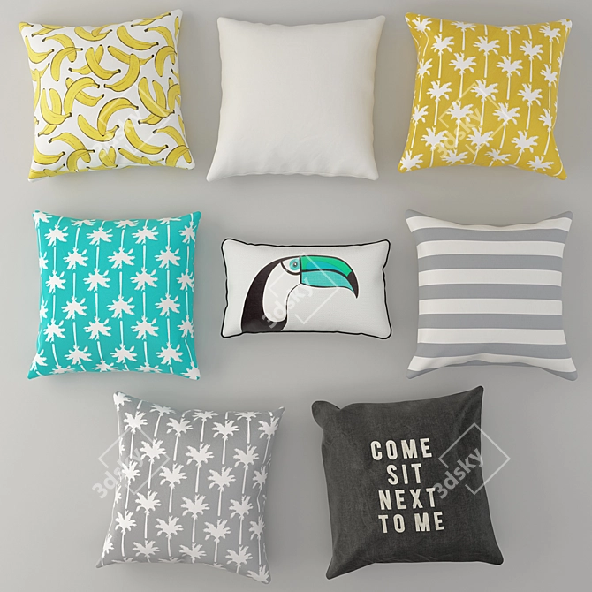 Tropical Vibes Cushion Set (H&M Home) 3D model image 2