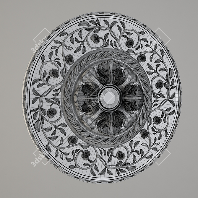 Elegant Ceiling Rosette 3D model image 2