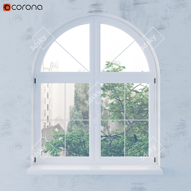 Elegant Arched Window Design 3D model image 1