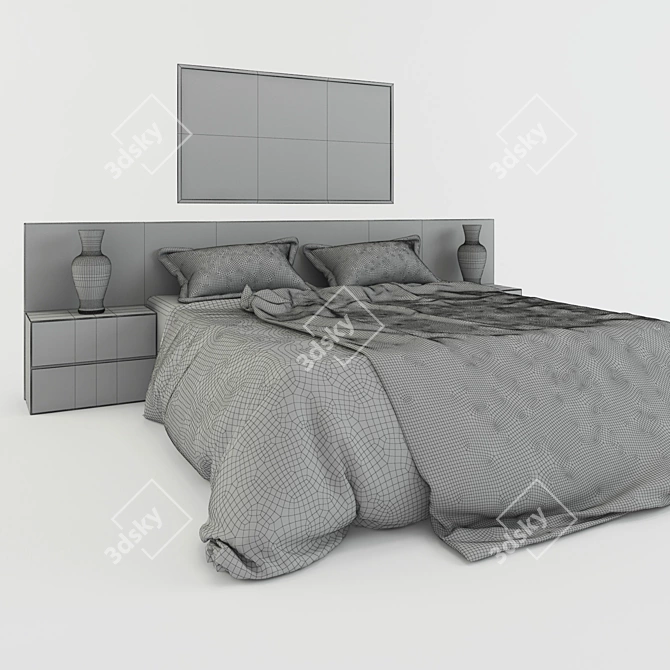 Sleek CITY Bedroom Set 3D model image 2