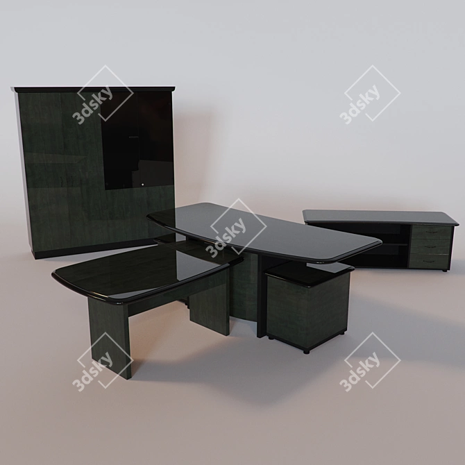 Executive Office Furniture Set 3D model image 1