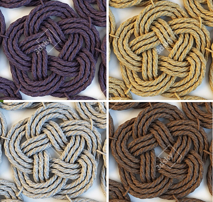 Braided Rope Rug: Multi-color, 1000x1100 3D model image 3