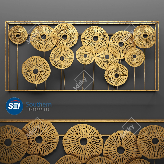 Radiant Reflections: Southern Enterprises Aura Wall Sculpture 3D model image 1