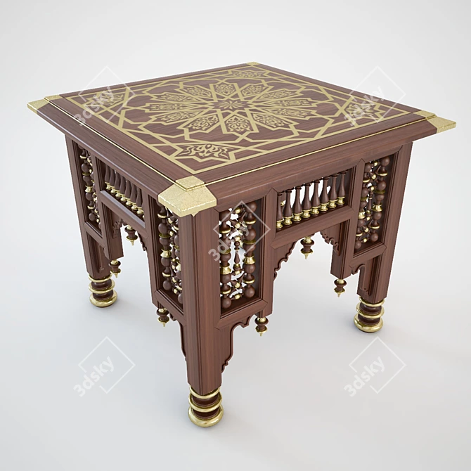 Ancient Egyptian Islamic Table 3D model image 1