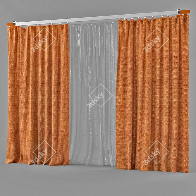 Elegance in Motion: Luxe Curtain 3D model image 1