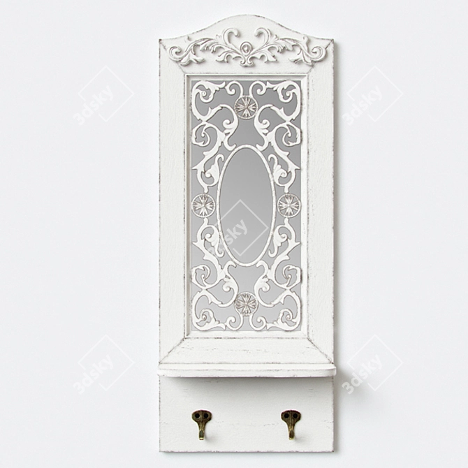 Elegant Avignon Wall Mirror 3D model image 1