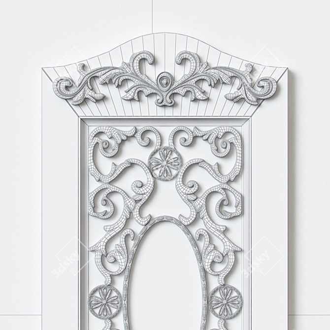 Elegant Avignon Wall Mirror 3D model image 3