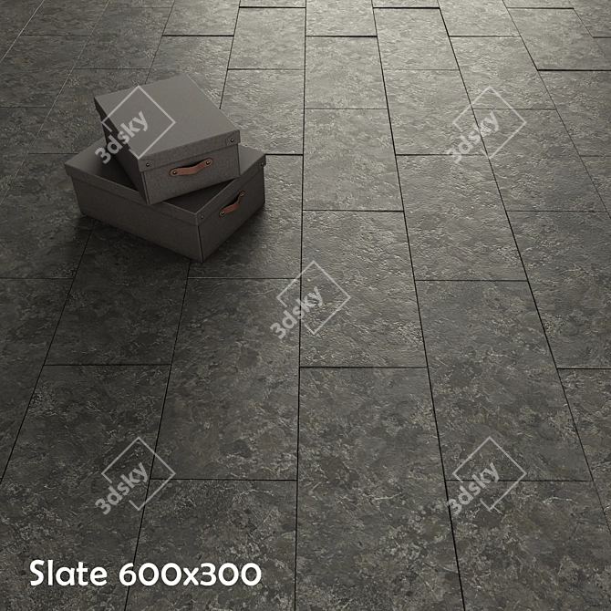Dual Color Slate Tiles 3D model image 2