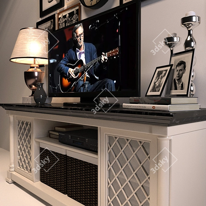 Modern TV Cabinet with Lamp 3D model image 2