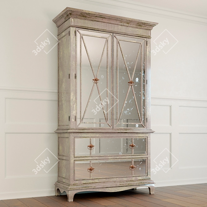 Bedroom Sanctuary Armoire - Spacious Wardrobe Design 3D model image 2