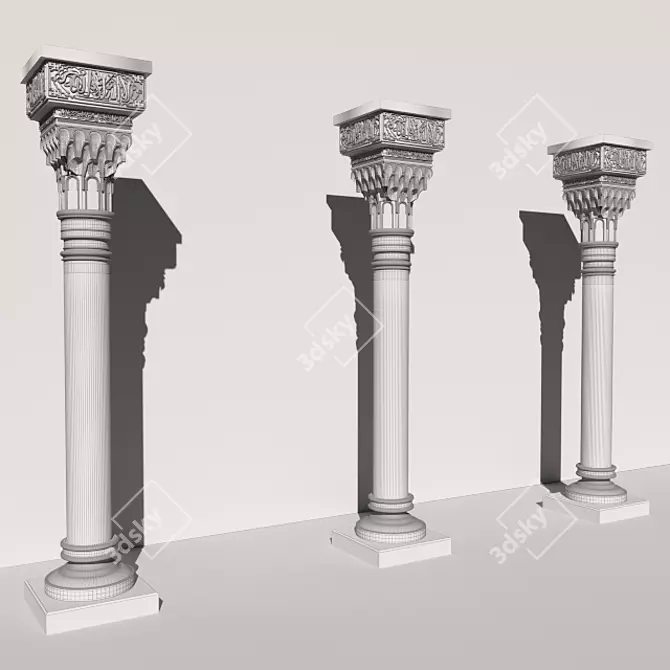 Elegant Muslim-Style Column 3D model image 3