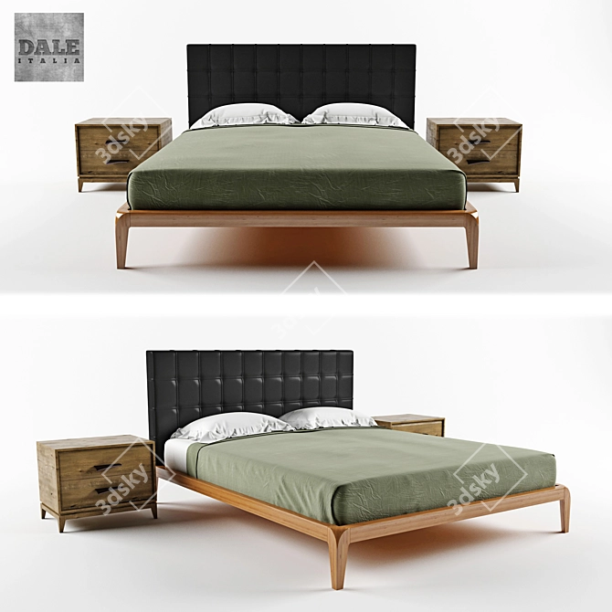 Italian Elegance in Bed: Dale Italia 3D model image 1