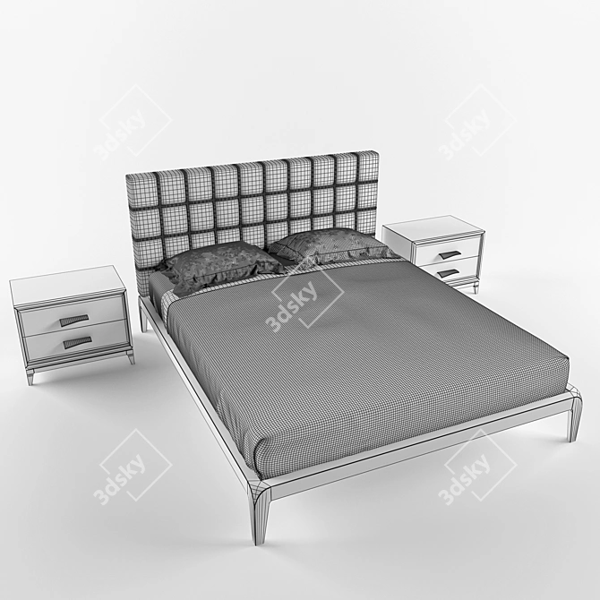 Italian Elegance in Bed: Dale Italia 3D model image 2