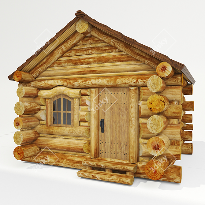 Rustic Wooden Cabin: Quality VRay 2.0 3D model image 1