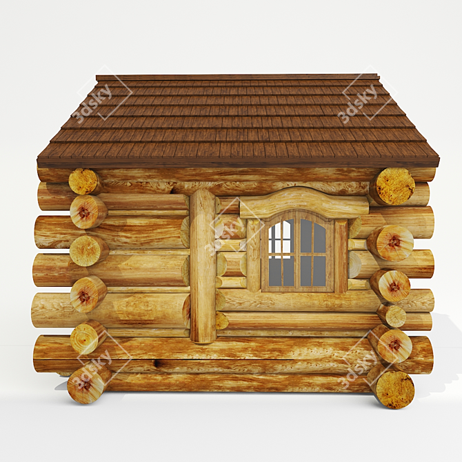 Rustic Wooden Cabin: Quality VRay 2.0 3D model image 2