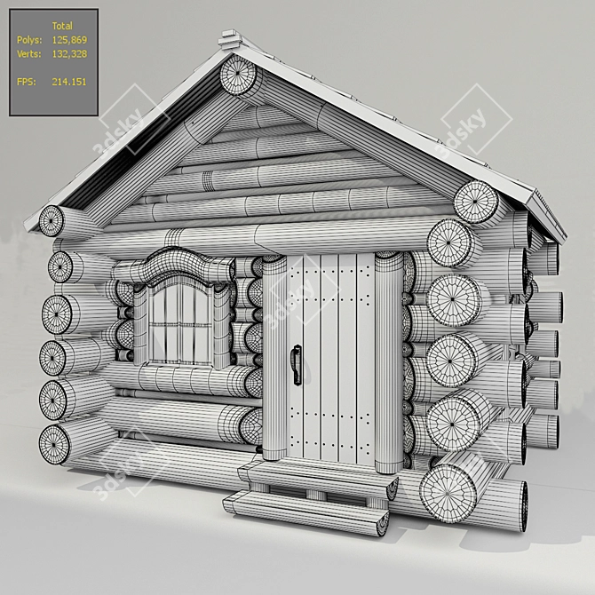 Rustic Wooden Cabin: Quality VRay 2.0 3D model image 3