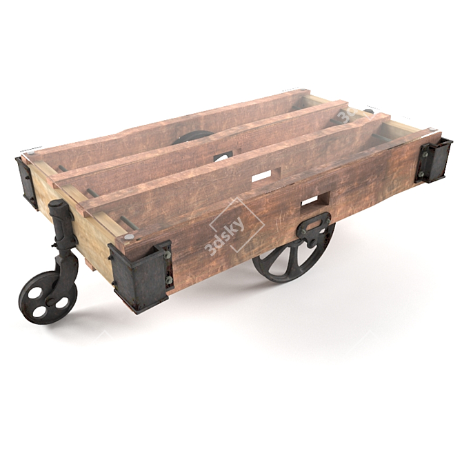 Factory Cart Industrial Coffee Table 3D model image 1