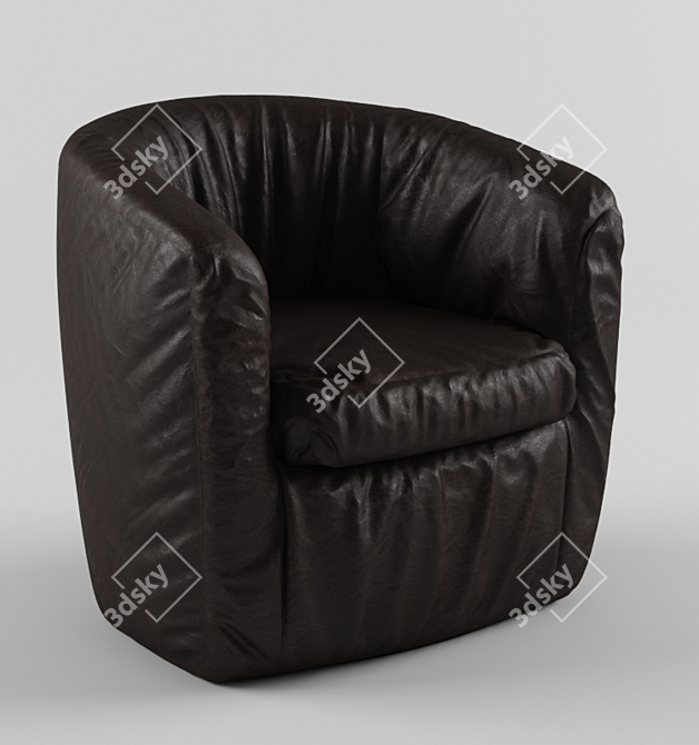 Modern Leather Seat 3D model image 1