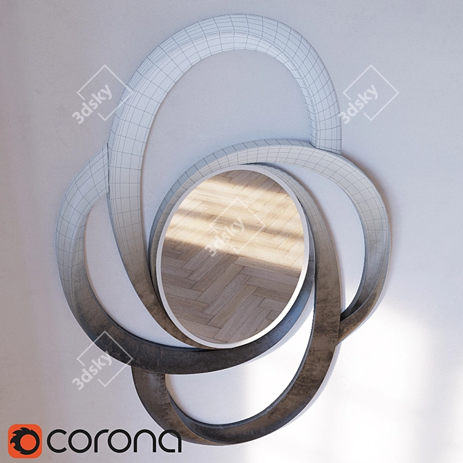 Refined Reflection: Contemporary Wall Mirror 3D model image 3